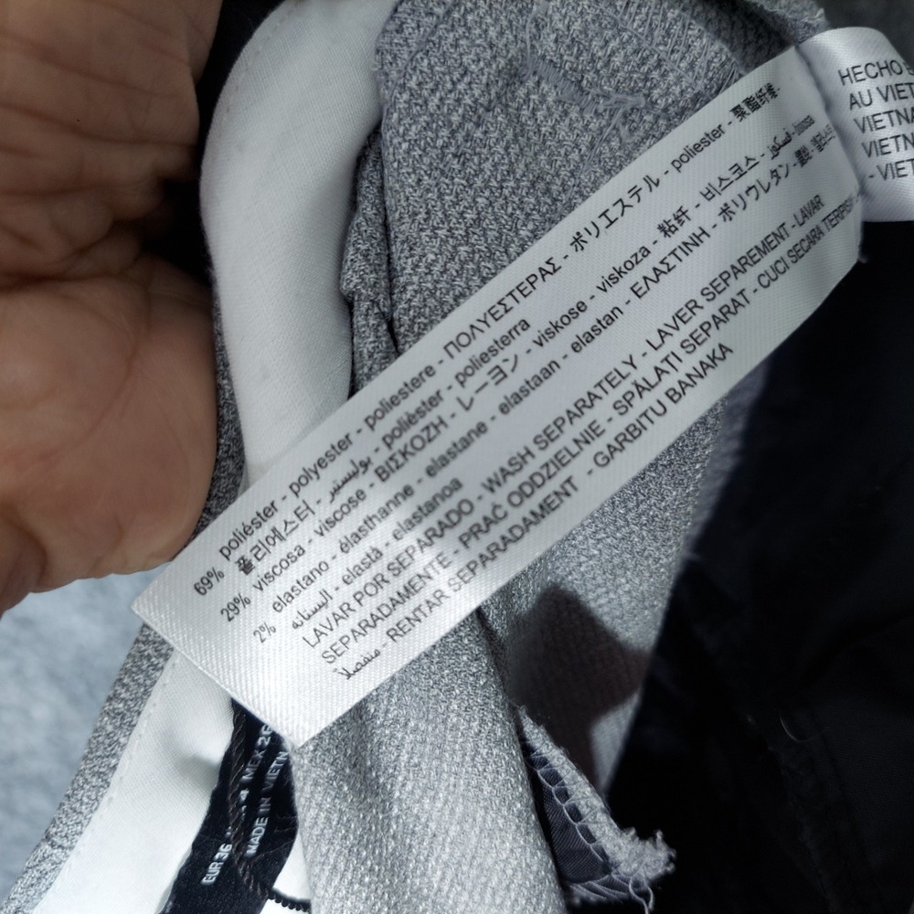 NWOT Zara Women Dress Pants 4 Gray Crop Straight Leg Trouser Woven Flat Front - Picture 11 of 11